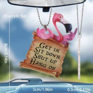 Fun and Festive Pink Flamingo Car Ornament NWT